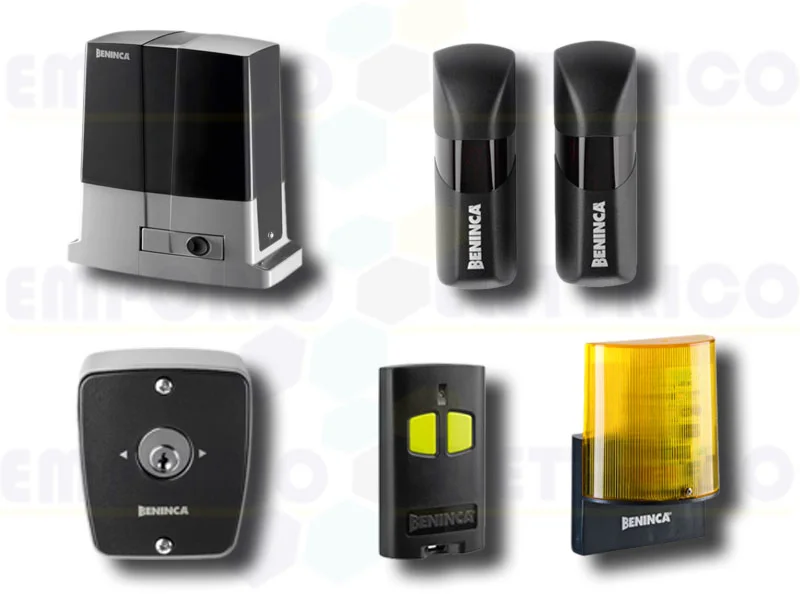 beninca kit de automatización para puertas correderas 230v kbull8om+tokey 9598119