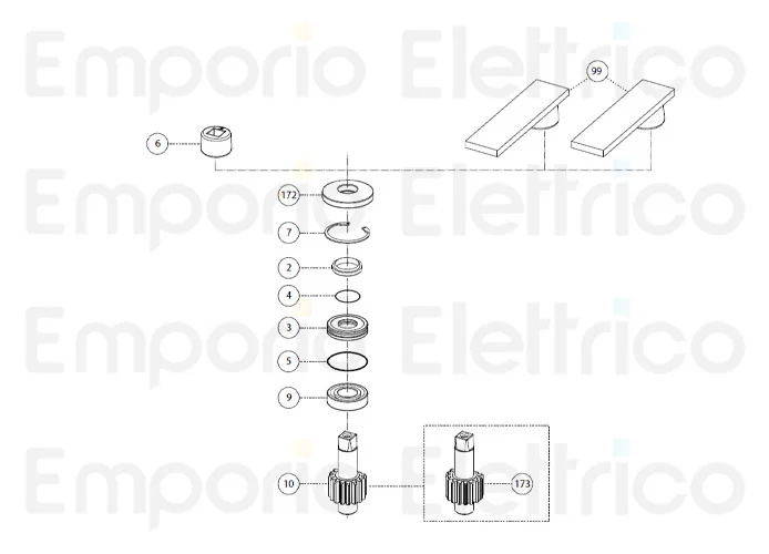 fadini ricambio ghiera con foro quadro per combi 740 980 74006 (new 761l)