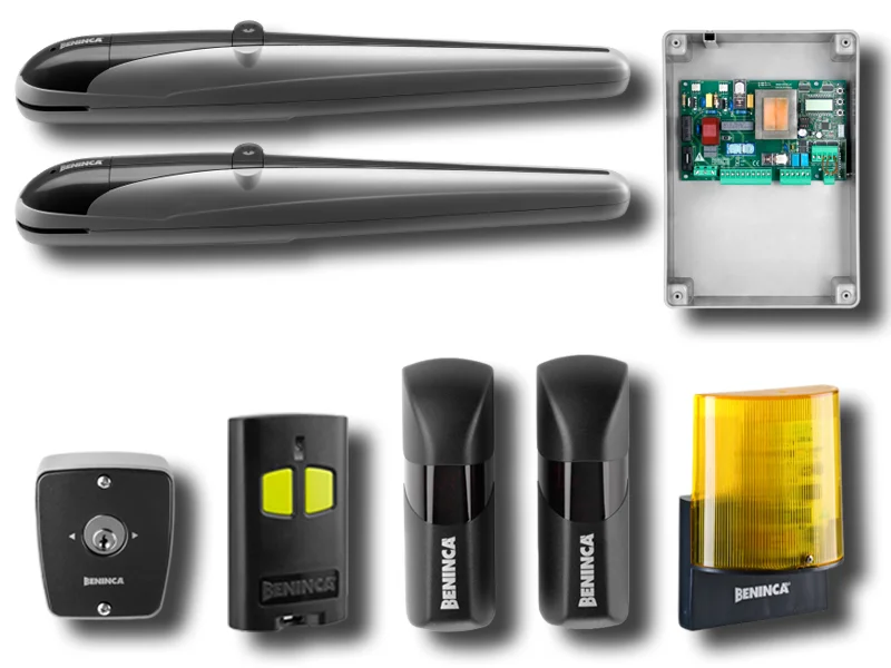 beninca kit de automatización para puertas batientes 230v kbob21m+tokey 9598097