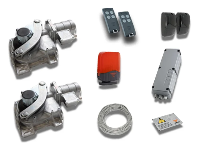 cardin kit motores subterráneos para puertas batientes 24v kt-hlxcore24cc