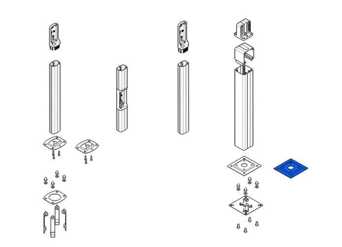 came repuesto original base columna negra 70x70mm 119rir079