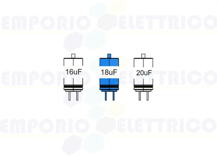 came repuesto condensador 18 mF con cables y tornillos 119rir495