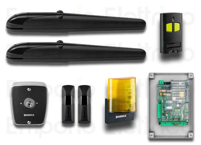 beninca kit de automatización para puertas batientes 24vdc kbob2124.dk+tokey