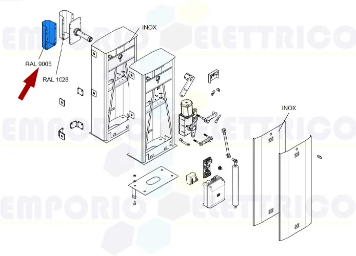 came repuesto pestaña enganche mástil barrera g6500 119rig328