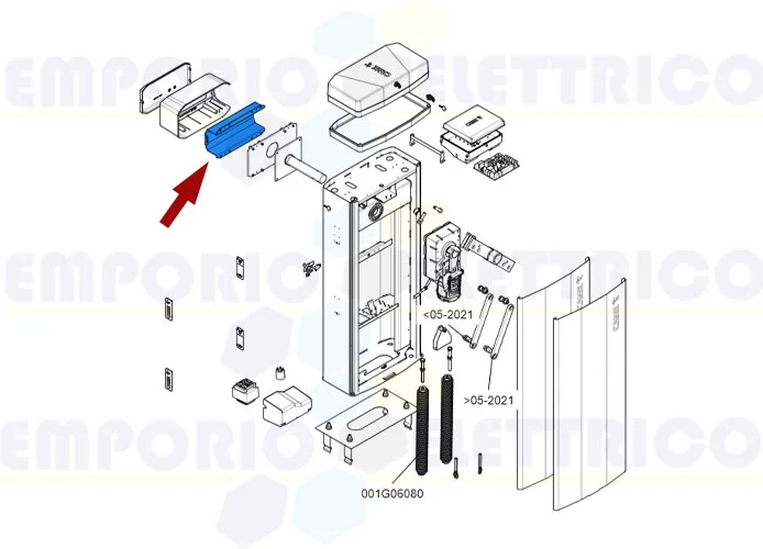 came repuesto pestaña conexión mástil barrera gt8 88003-0101