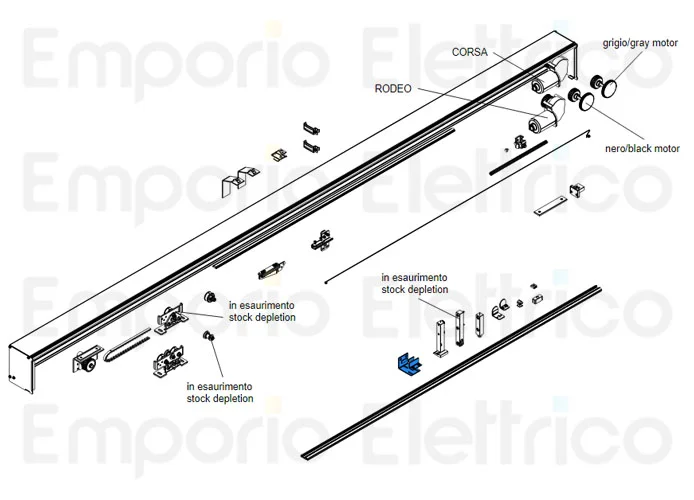came repuesto original patín&nbsp;de deslizamiento externo puerta automática 119rip022
