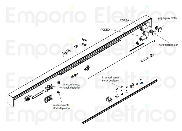 came repuesto original patín de deslizamiento interno puerta automática 119rip023