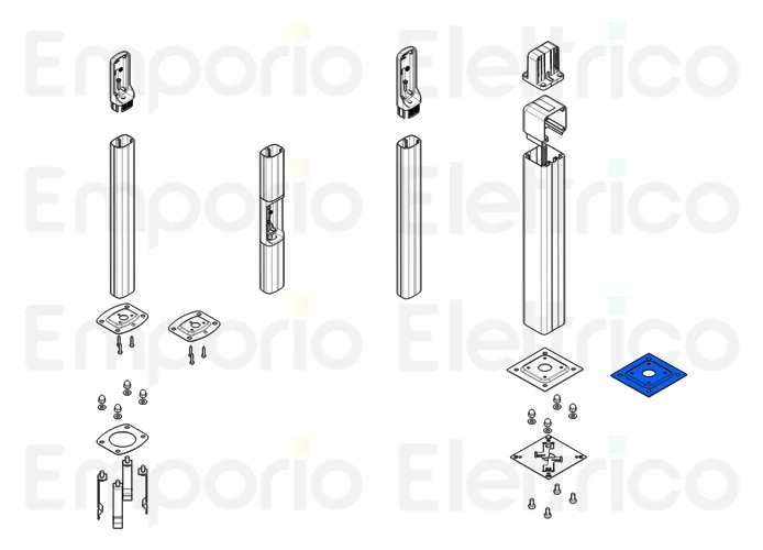 came repuesto original base columna negra 70x70mm 119rir079